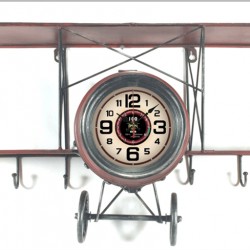 AIRPLANE WALL CLOCK RED
