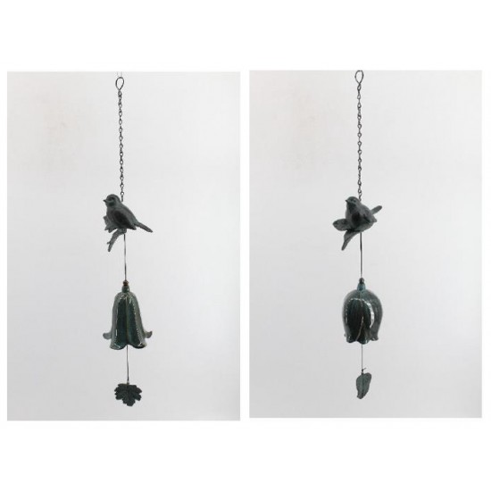 BIRD WINDCHIME WITH PORCELAIN BELL 2