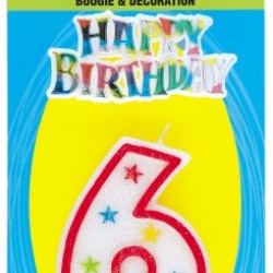 NUMERAL CANDLE W/CAKE DECO - 6