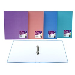 Binder 2-O Ring A4 Laminated Paper Cover 4 Asstd Cols