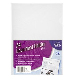 Document File Holder PP A4 10pk Clear