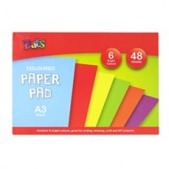 Pad Paper Colour 6 Bright Cols A3 48s 80gsm