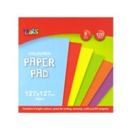 Pad Paper Colour 6 Bright Cols Sq 120s 80gsm
