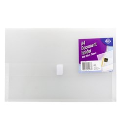 Document Wallet PP w Velcro Closure Clear