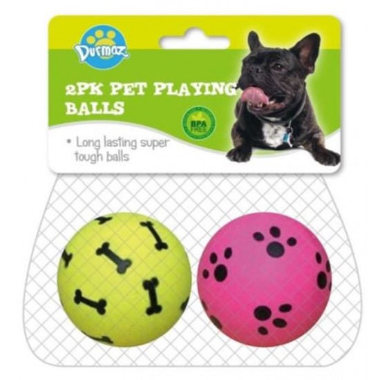 2PK Rubber Pet Playing Balls