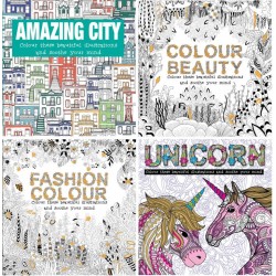 Adult Orientated Colouring Books-4 Assorted