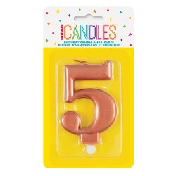 MET R/GOLD B'DAY CANDLE - NUMBER 5