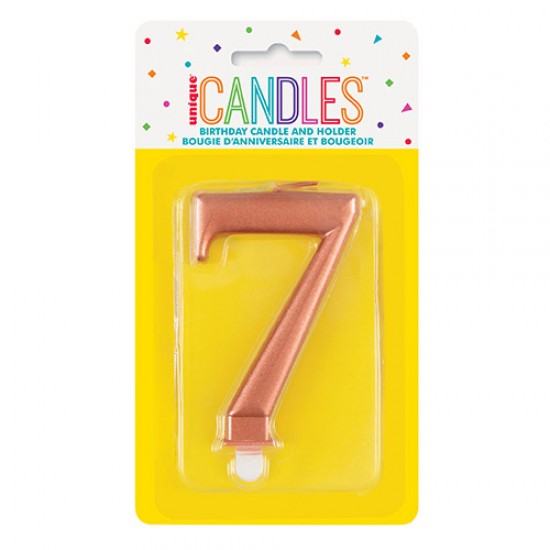 MET R/GOLD B'DAY CANDLE - NUMBER 7