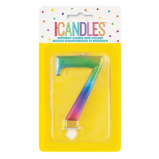 MET RAINBOW B'DAY CANDLE - NUMBER 7