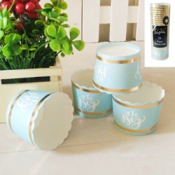 *25pk Baby Shower Paper Baking Cups in Foiled Blue