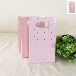 **6PK PINK DOTTY PARTY BAG WITH GOLD FOILED